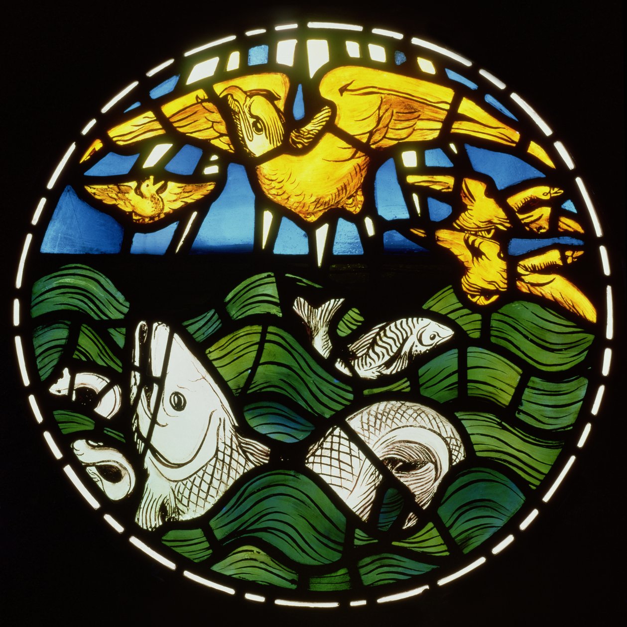 Vogels en vissen (detail) door Philip Webb