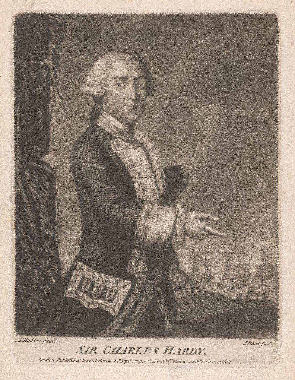 Sir Charles Hardy door Philip Dawe