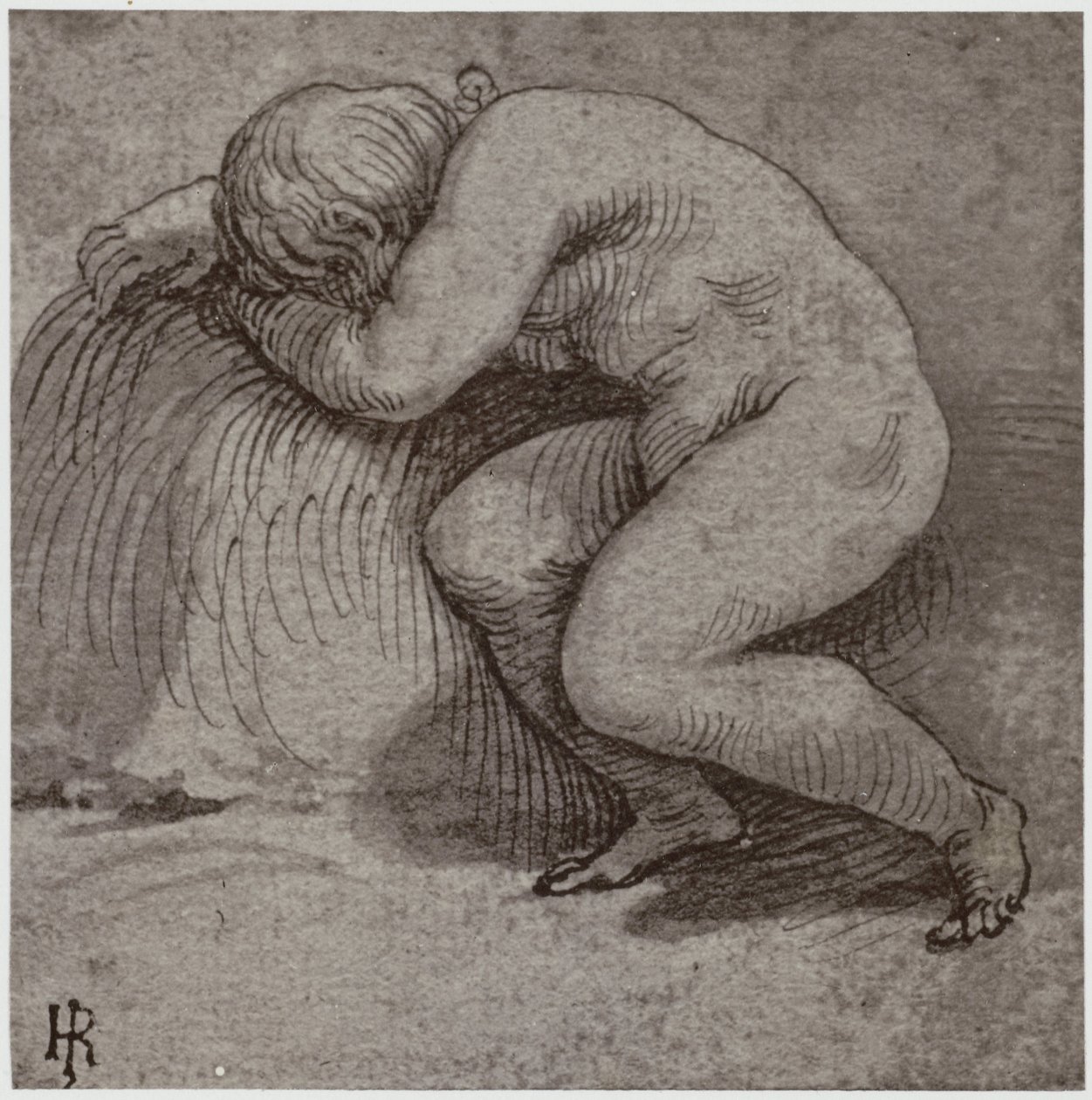 Giulio Romano, A Sleeping Child door Philip Henry Delamotte
