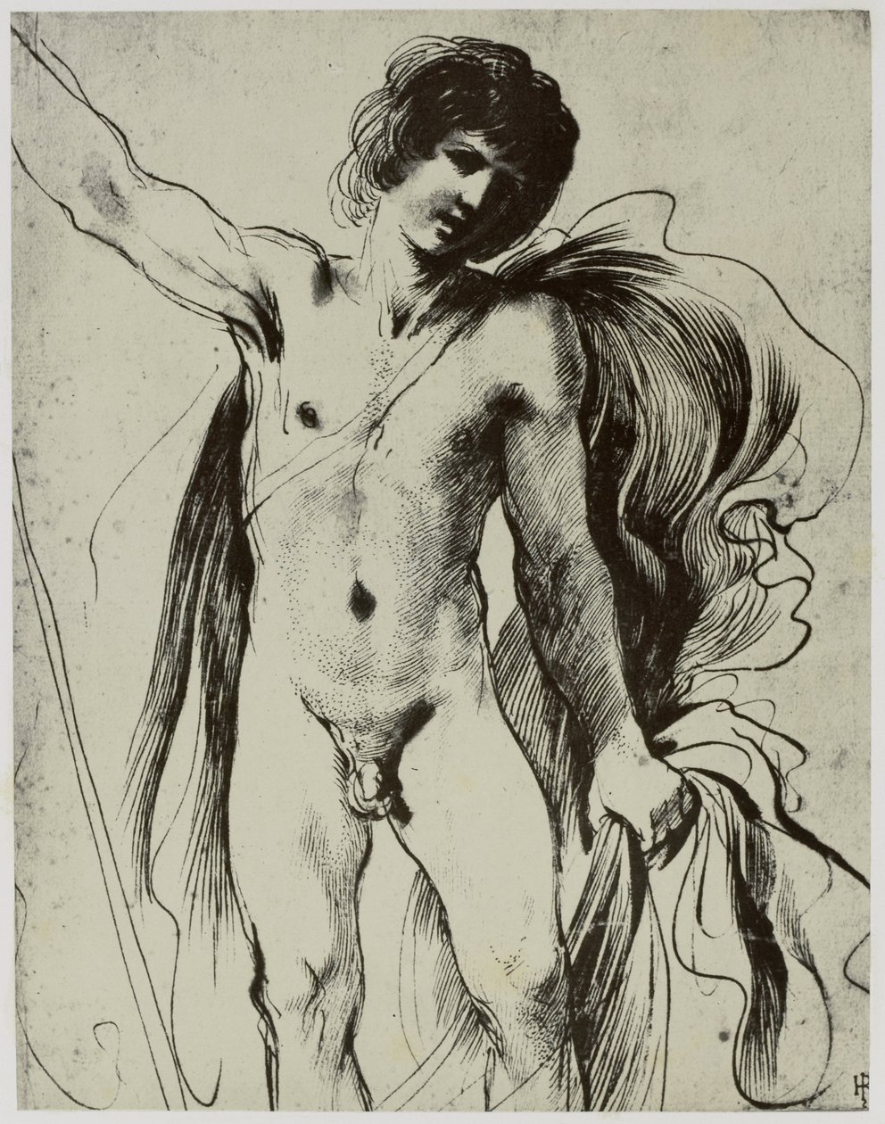 Guercino, Een jongeling door Philip Henry Delamotte