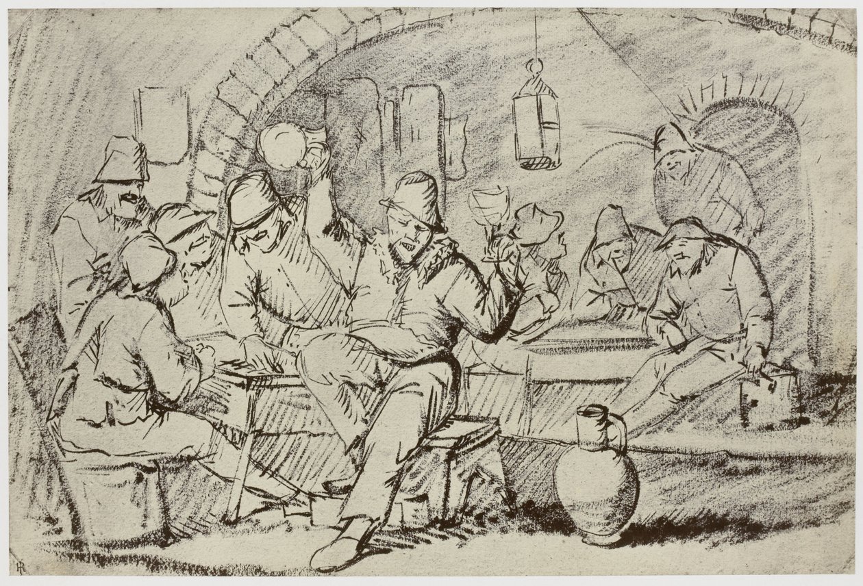 Hemskirk [Van Heemskerck?], Boors Carousing door Philip Henry Delamotte