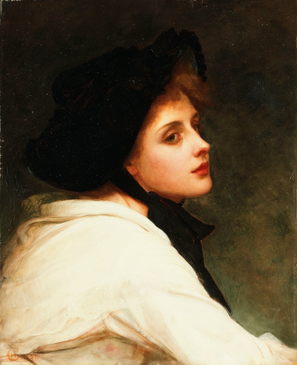 De Zwarte Hoed, 1892 door Philip Hermogenes Calderon