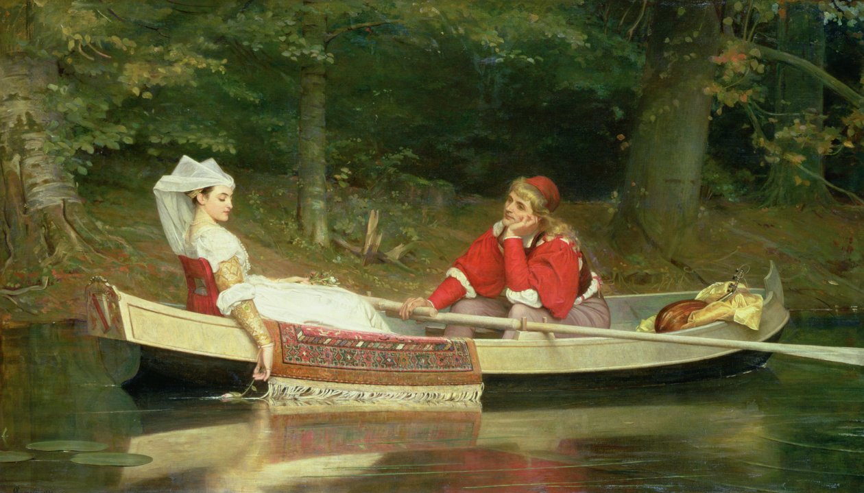 Met de Rivier, 1869 door Philip Hermogenes Calderon