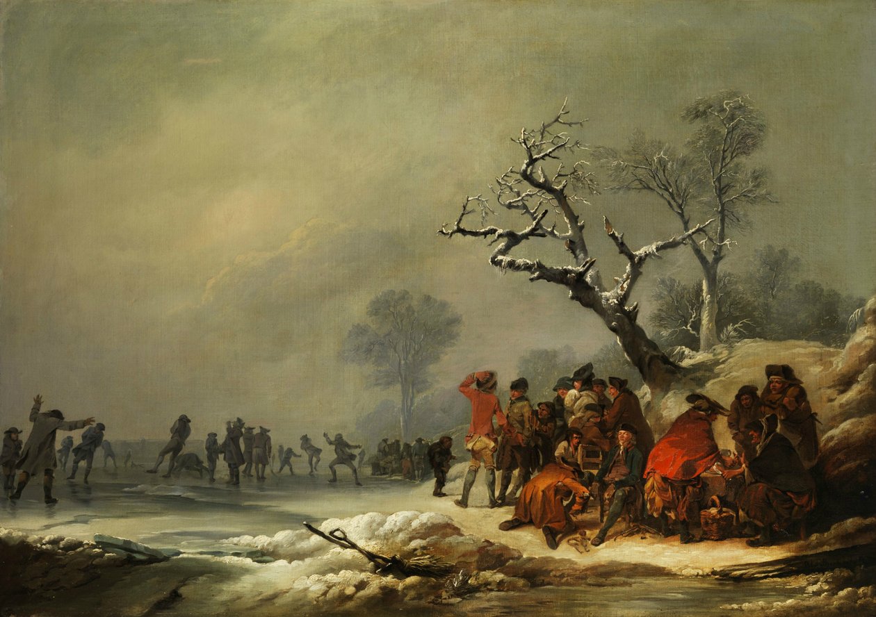 Rustende samenleving in winters genot door Philip James de Loutherbourg