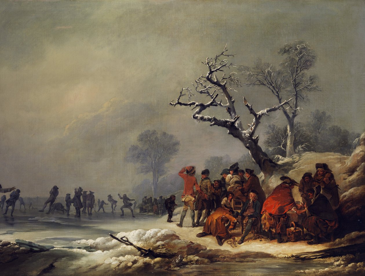 Rustende samenleving in winters genot door Philip James de Loutherbourg