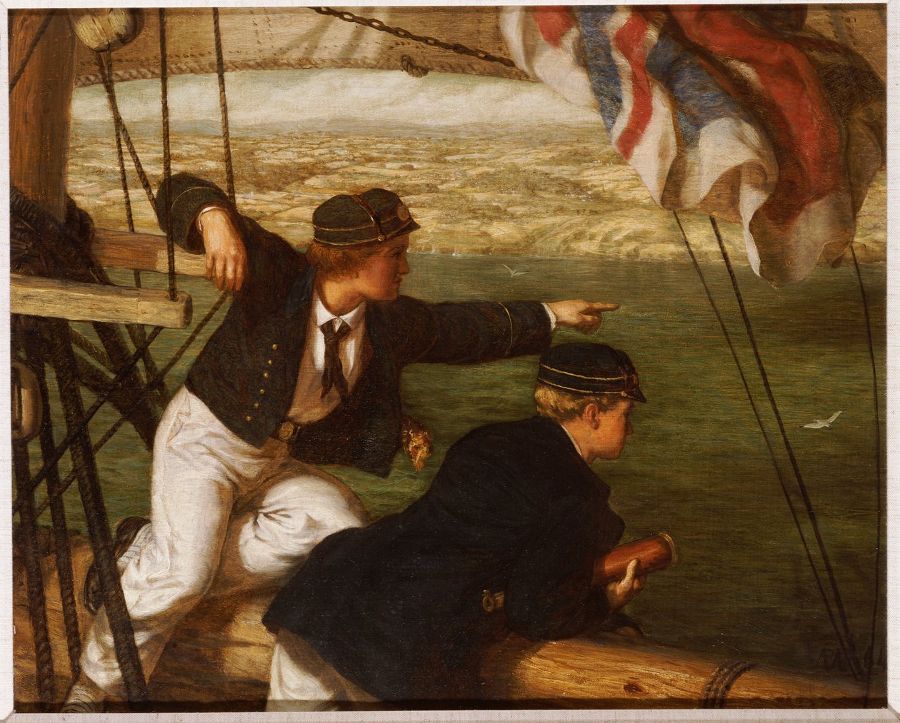 Land in zicht!, 1864 door Philip Richard Morris