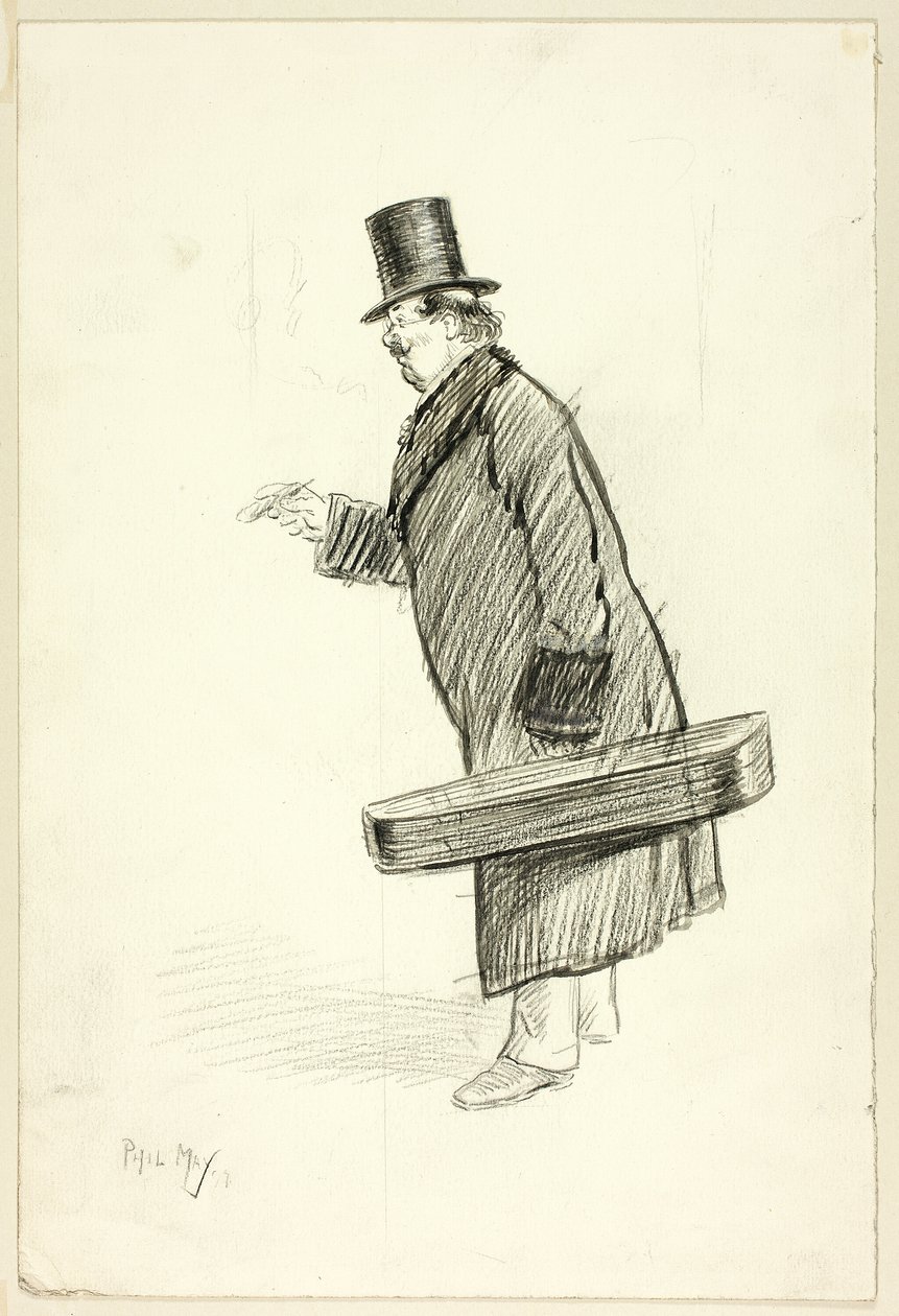 Man met vioolkist door Philip William May