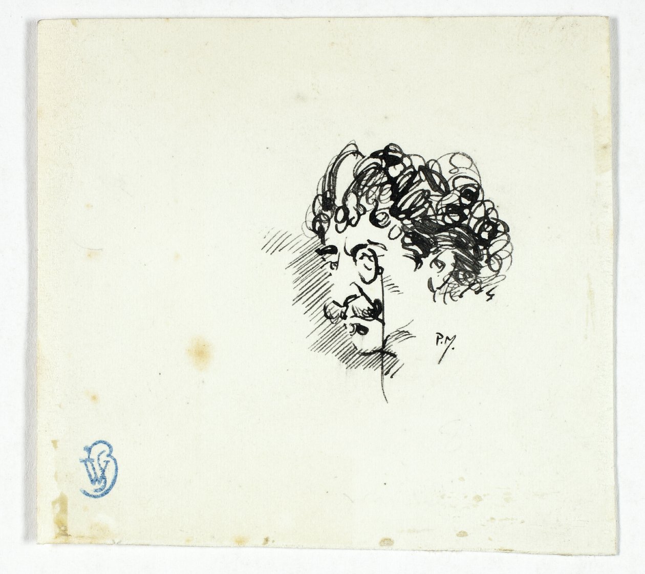 Schets van het hoofd van Whistler door Philip William May