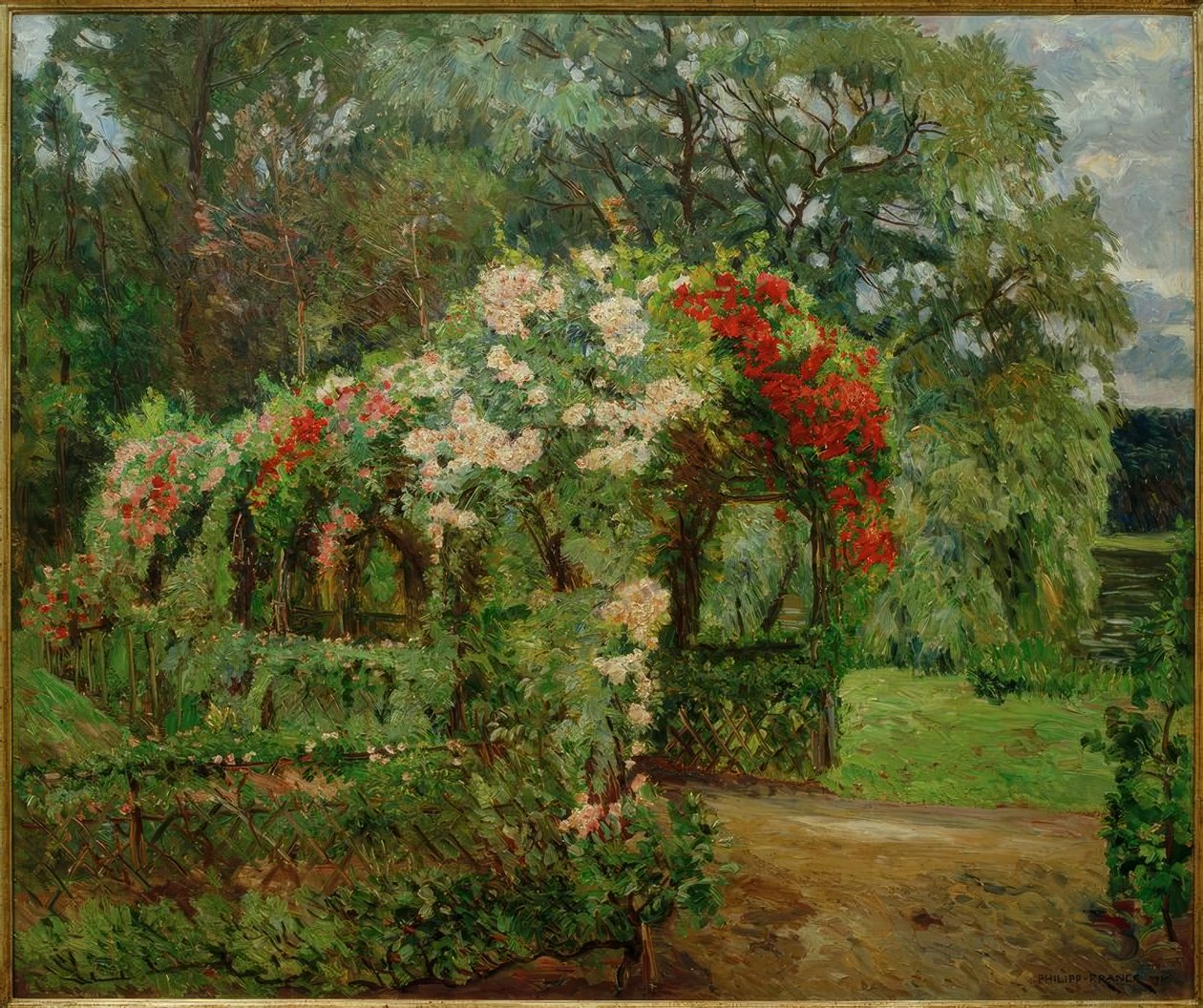 Rozenprieel in de tuin van Richter door Philipp Franck
