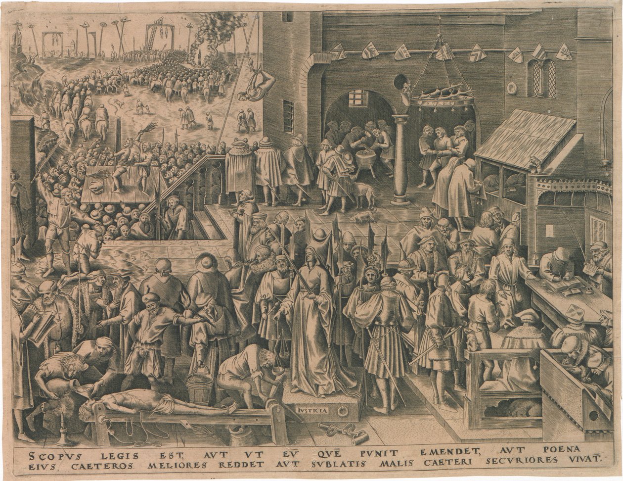Justitia uit De Zeven Deugden door Philipp Galle