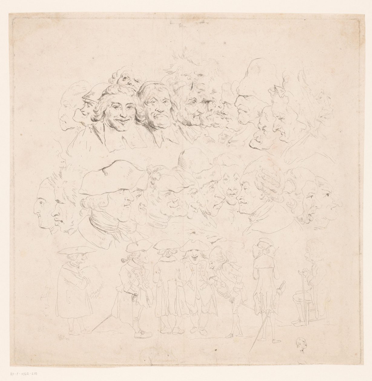 Karikaturen door Philipp Jacques Loutherbourg (I) (attributed to)