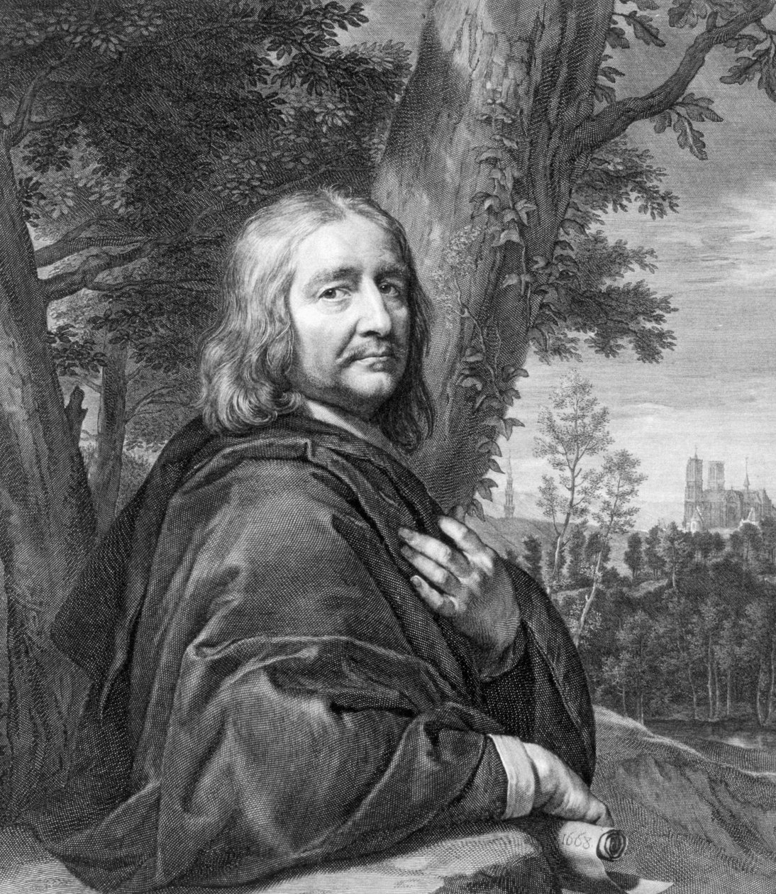 Zelfportret, gegraveerd door Gerard Edelinck door Philippe de Champaigne