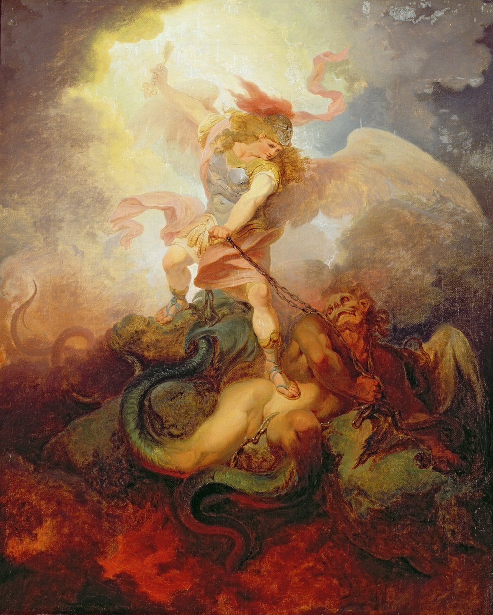 De Engel die Satan Bindt, c.1797 door Philippe Jacques de Loutherbourg