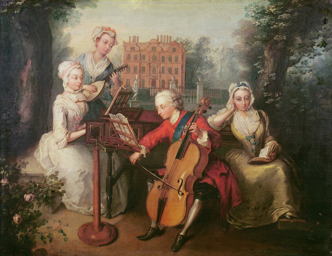 Frederik, Prins van Wales en zijn zusters, 1733 door Philippe Mercier