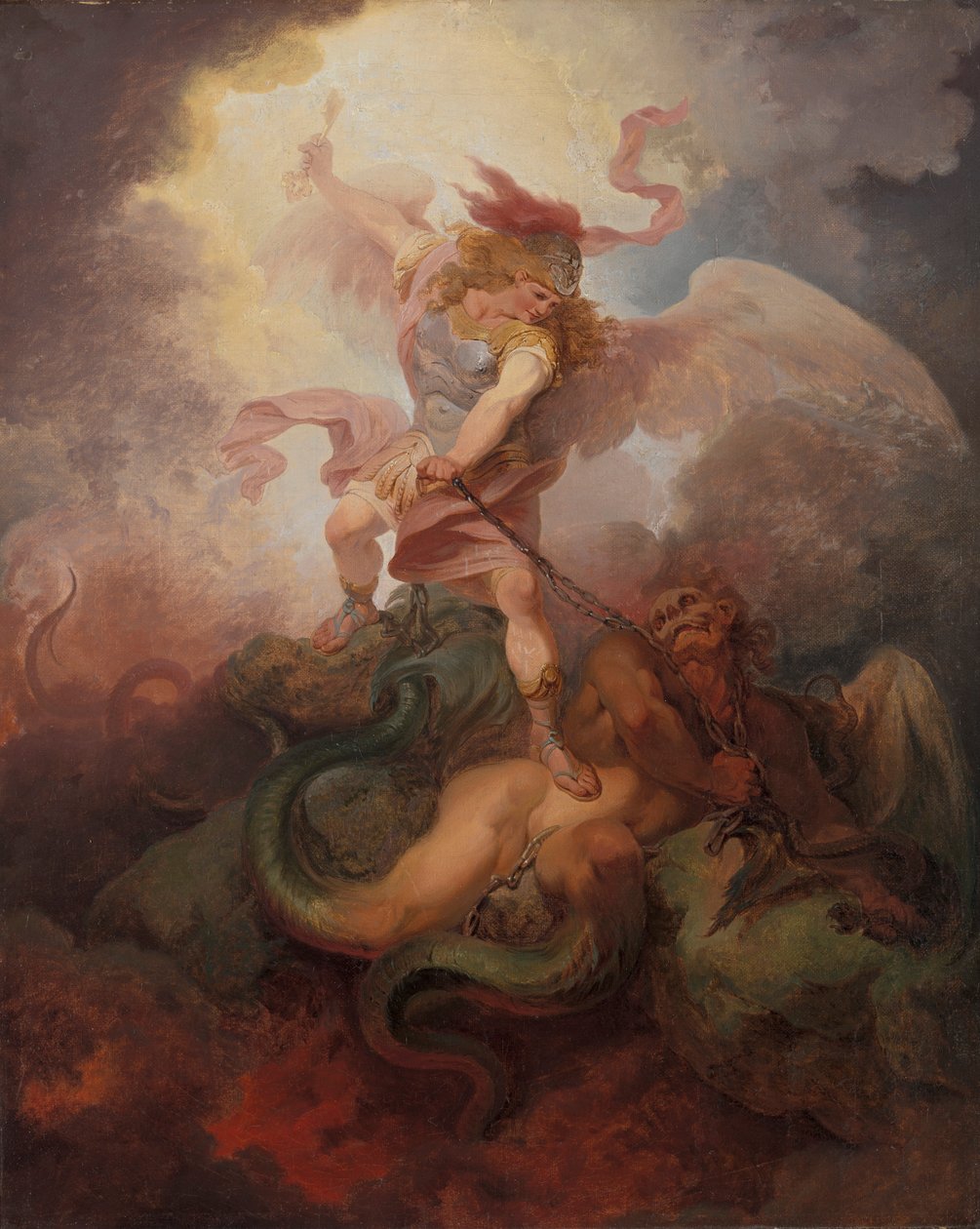 De Engel die Satan Bindt door Philippe Jacques de Loutherbourg