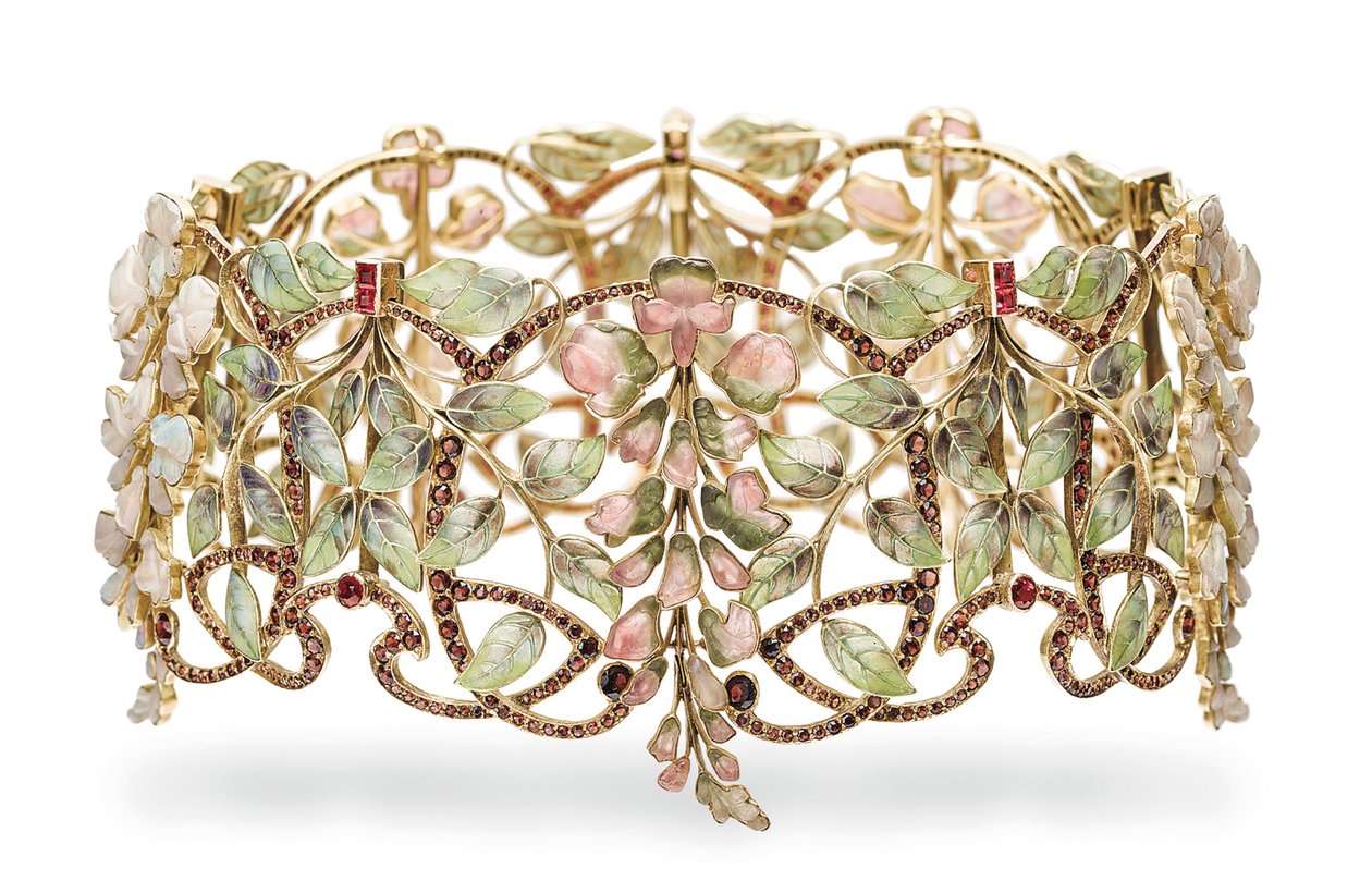 Art Nouveau multi-edelsteen en email 
