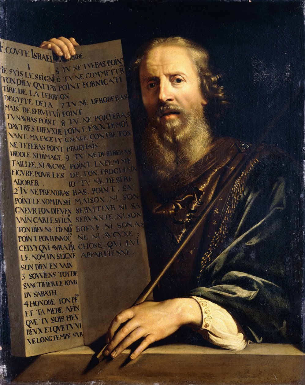 Mozes met de Tien Geboden door Philippe de Champaigne