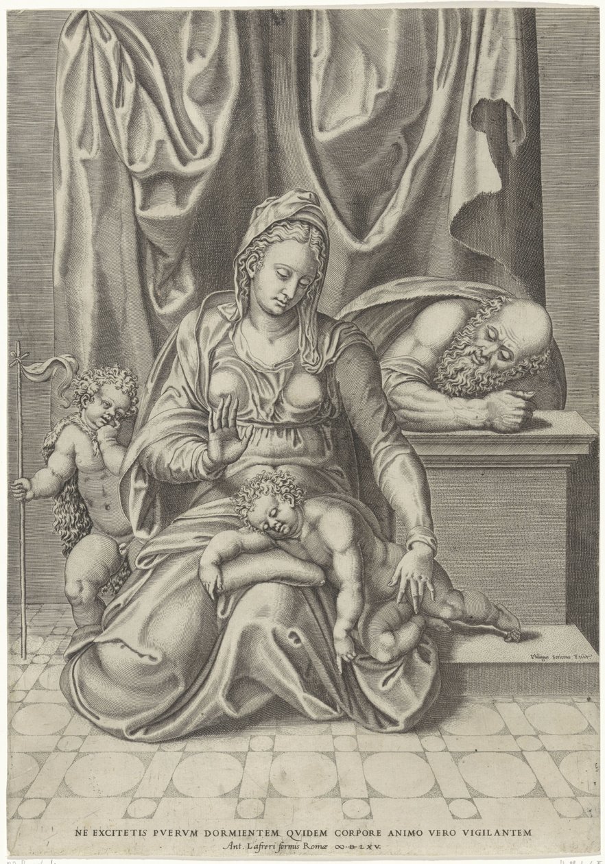 Heilige Familie met Johannes de Doper door Philippe de Soye