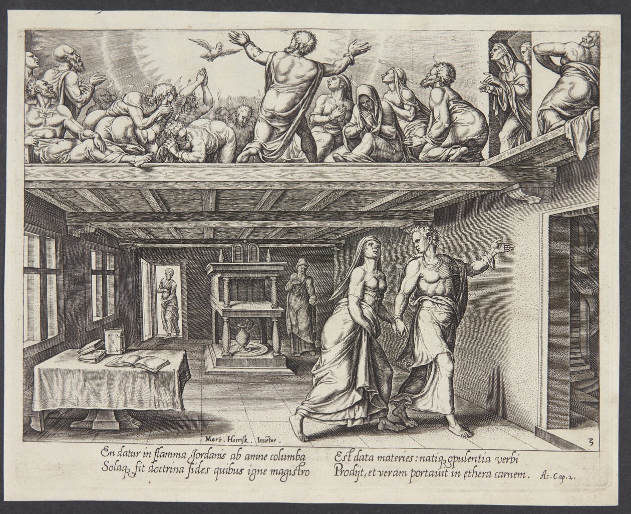 De nederdaling van de Heilige Geest door Philips Galle