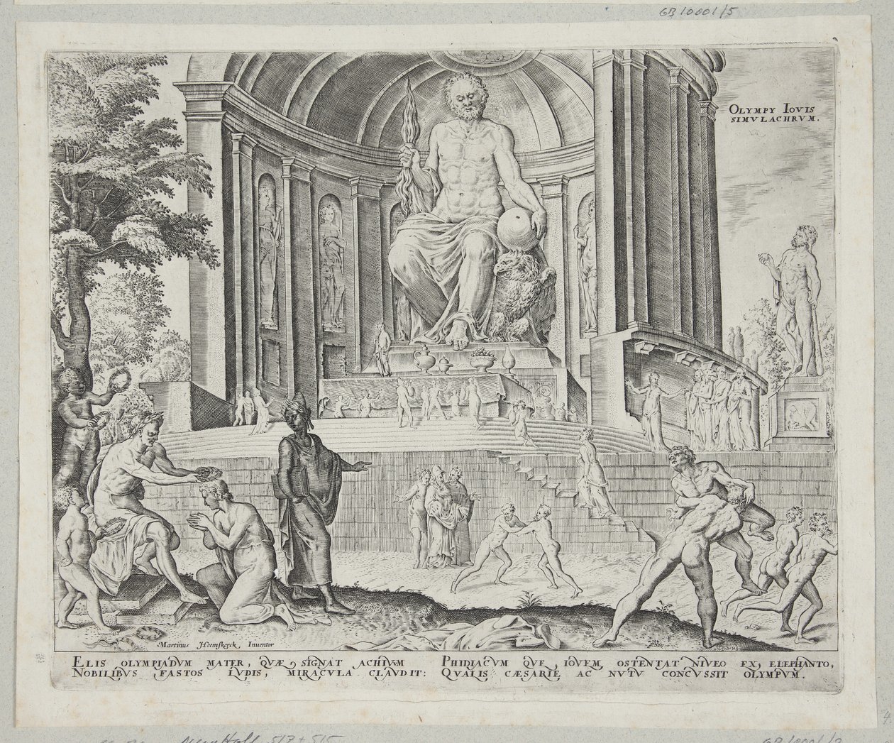 Het standbeeld van Jupiter in Olympia door Philips Galle
