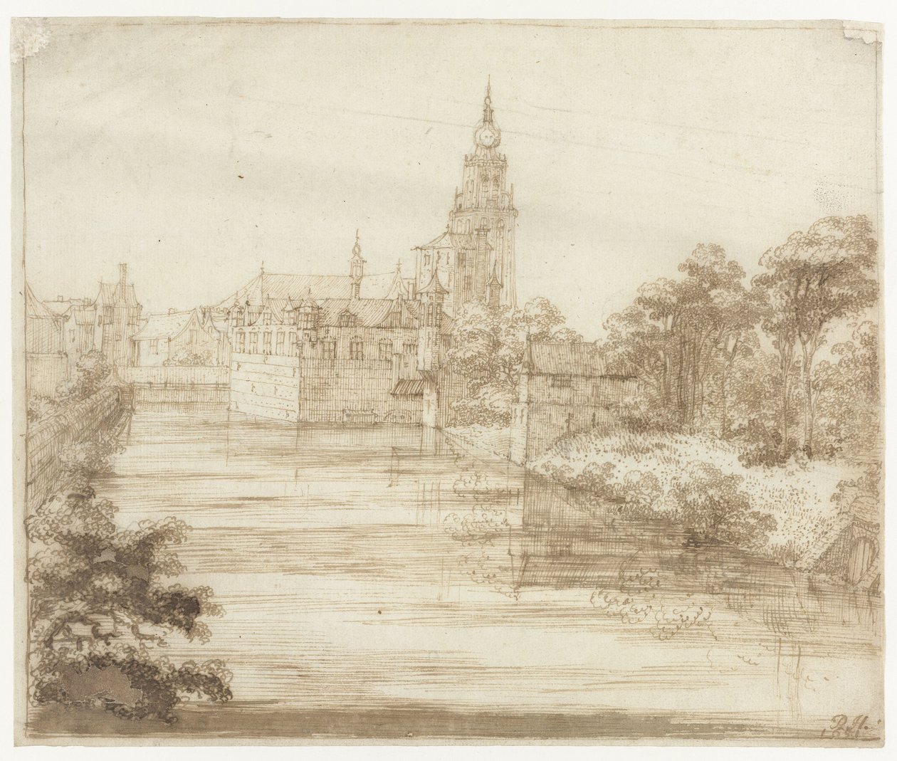 Gezicht op Breda door Philips Huygens