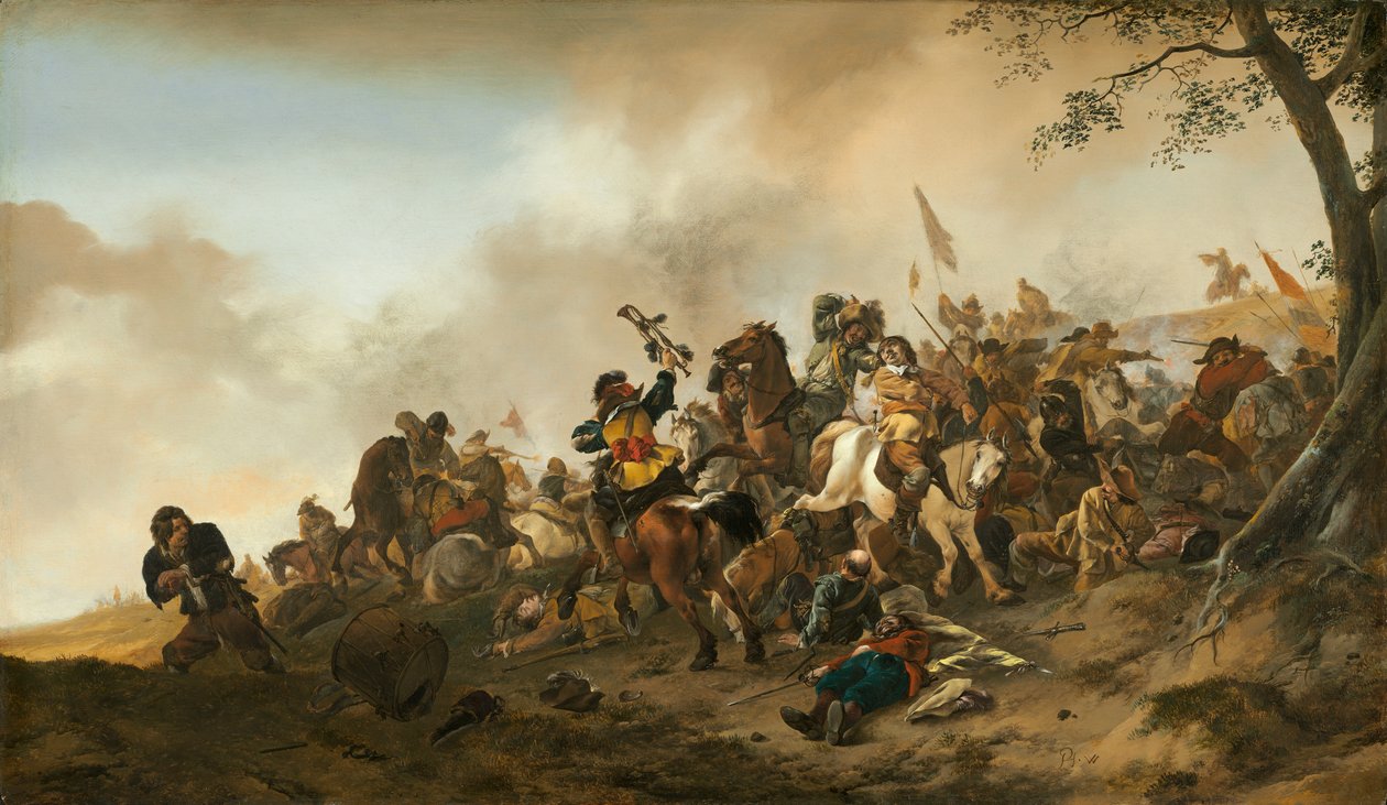 Slagveld door Philips Wouwerman