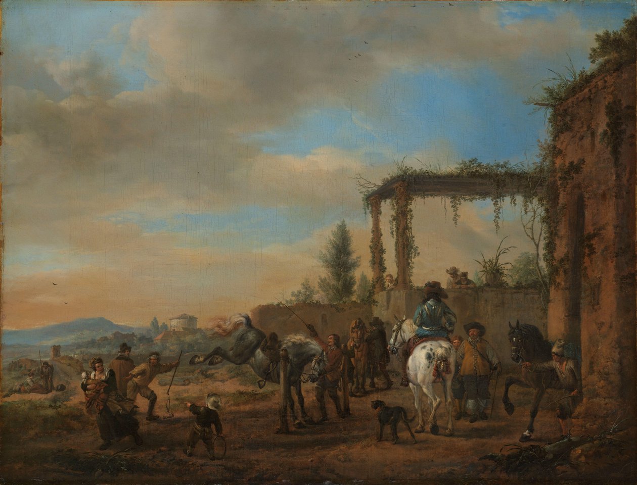 De rijschool door Philips Wouwerman