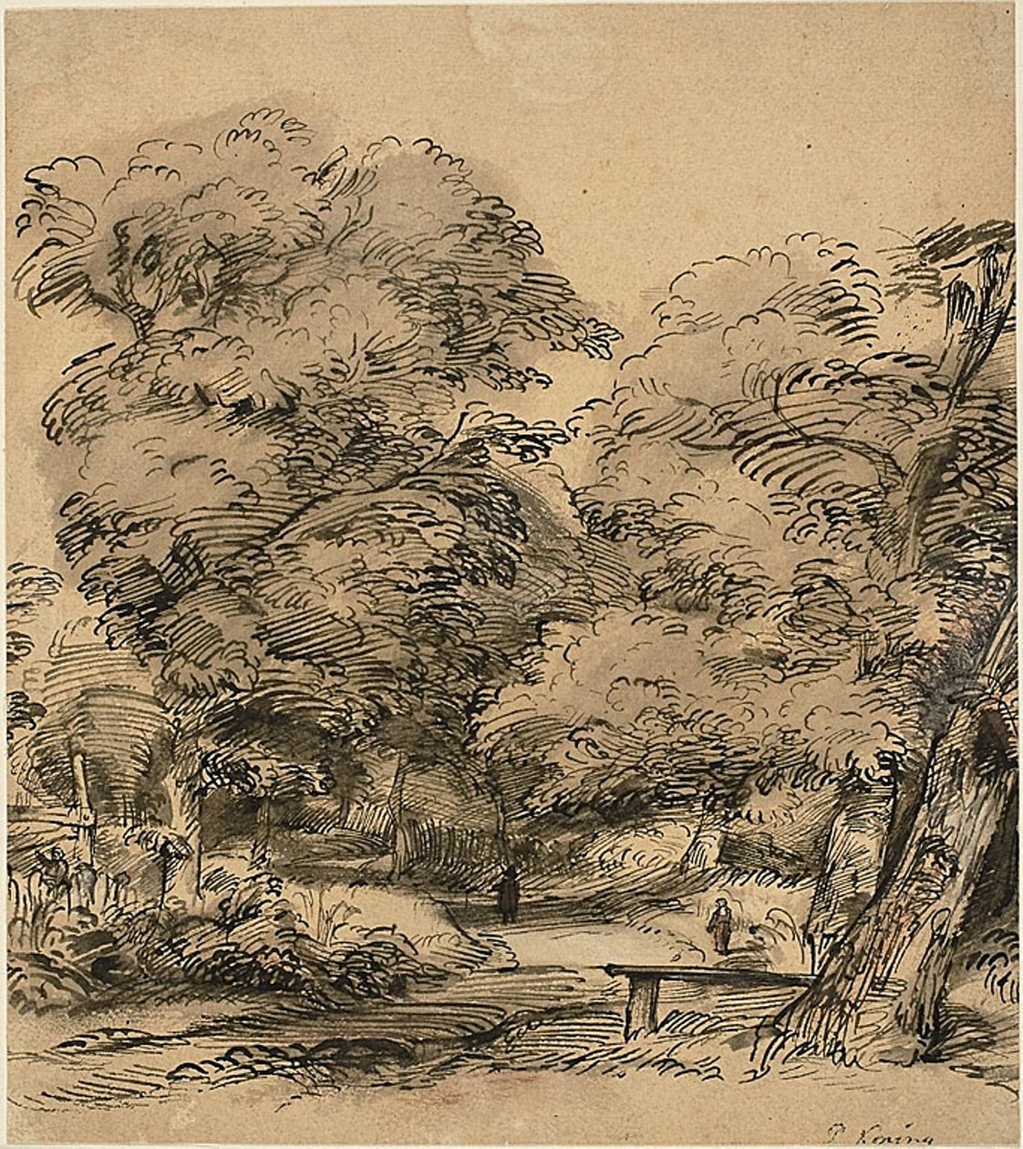 Een pad in het bos door Philips de Koninck