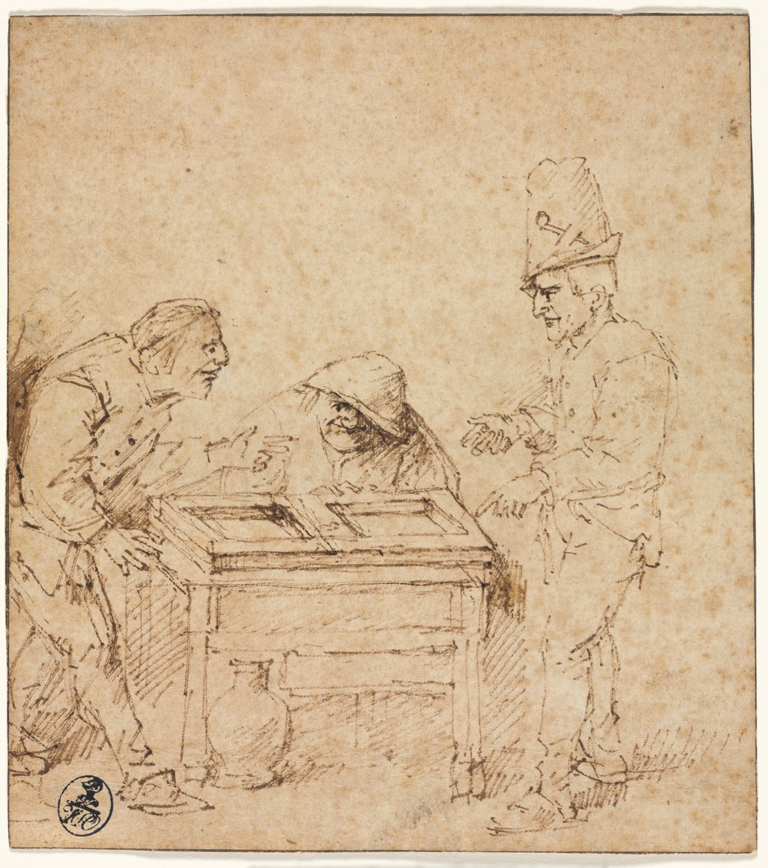 De tric-trac spelers door Philips de Koninck