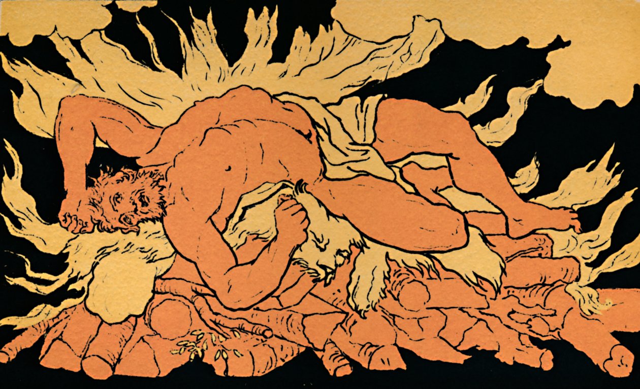 Hercules op de berg Oeta, 1880 door Picart