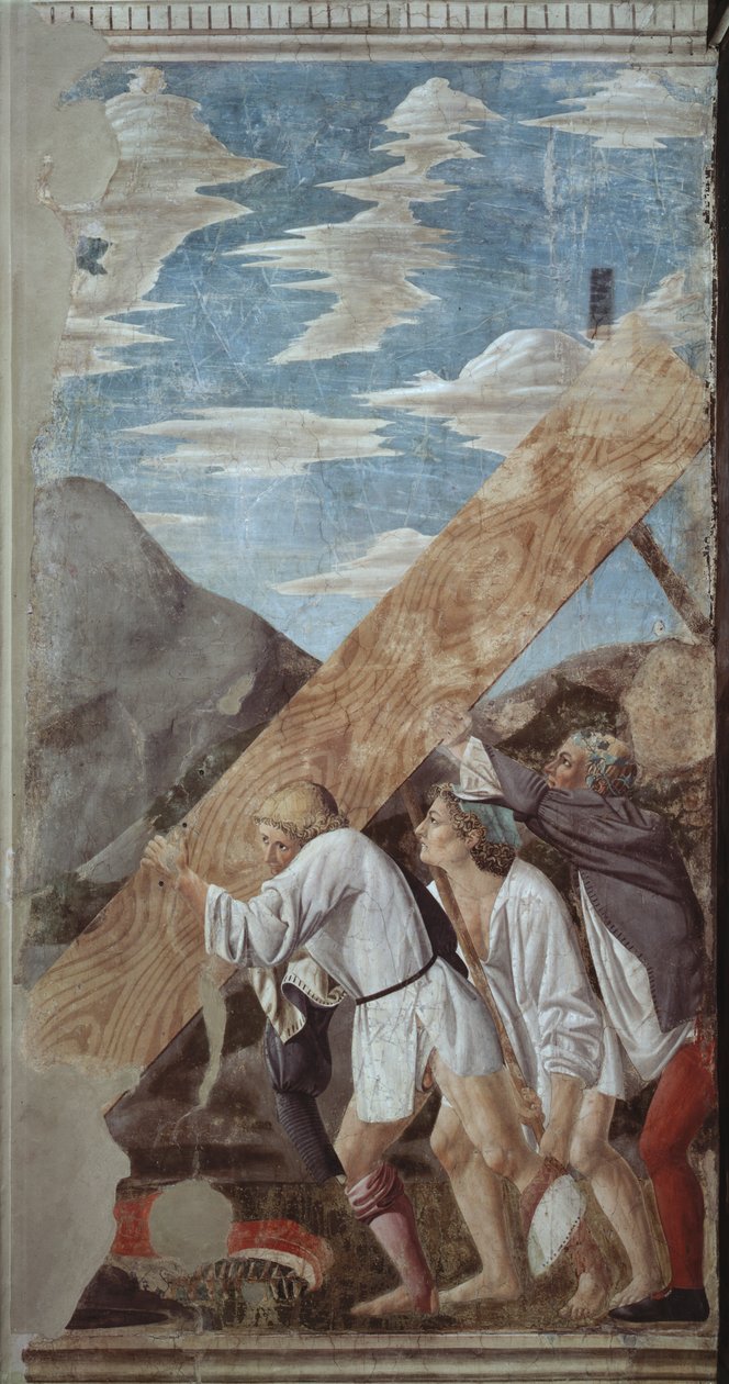 Begrafenis van het hout, uit de Ware Kruis Cyclus, voltooid in 1464 door Piero della Francesca