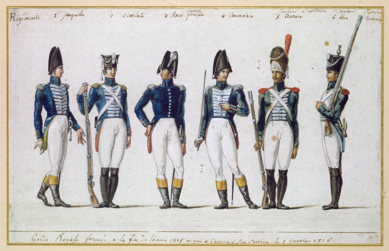 Franse Koninklijke Garde, 1816 door Pierre Antoine Lesueur