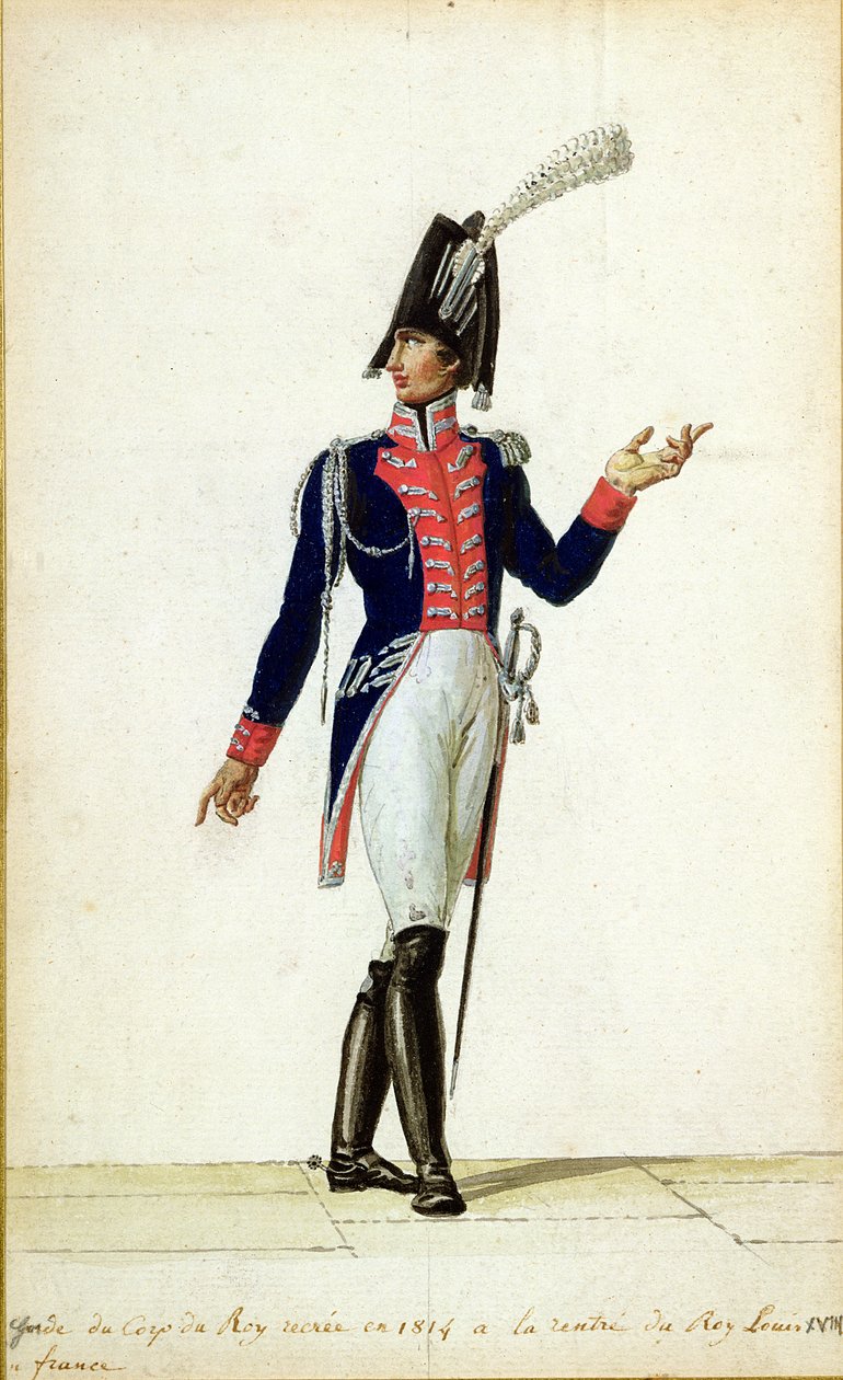 Officier van de Garde du Corps van koning Lodewijk XVIII (1755-1824) in 1814 door Pierre Antoine Lesueur