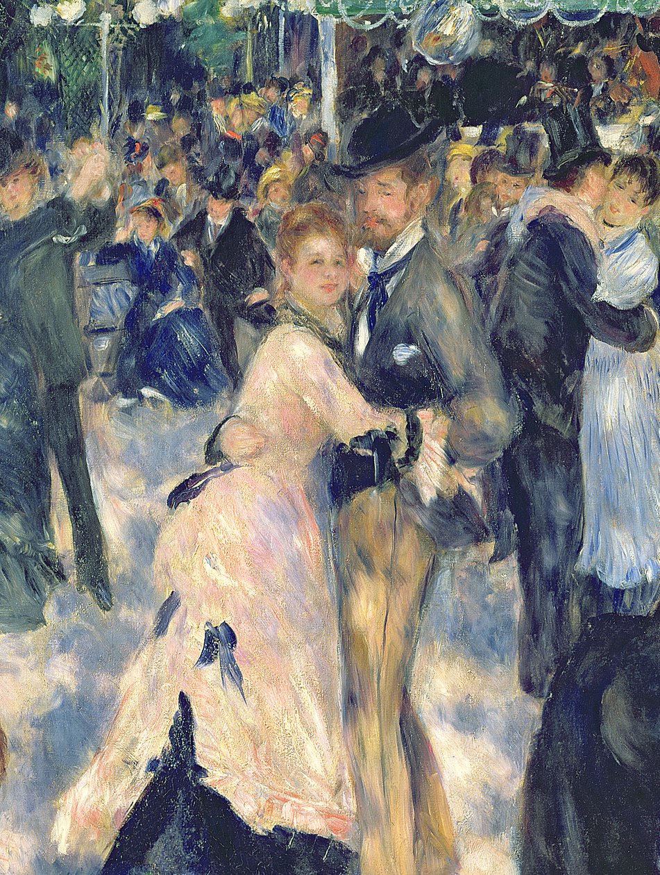 Bal in de Moulin de la Galette, 1876 (detail) door Pierre Auguste Renoir