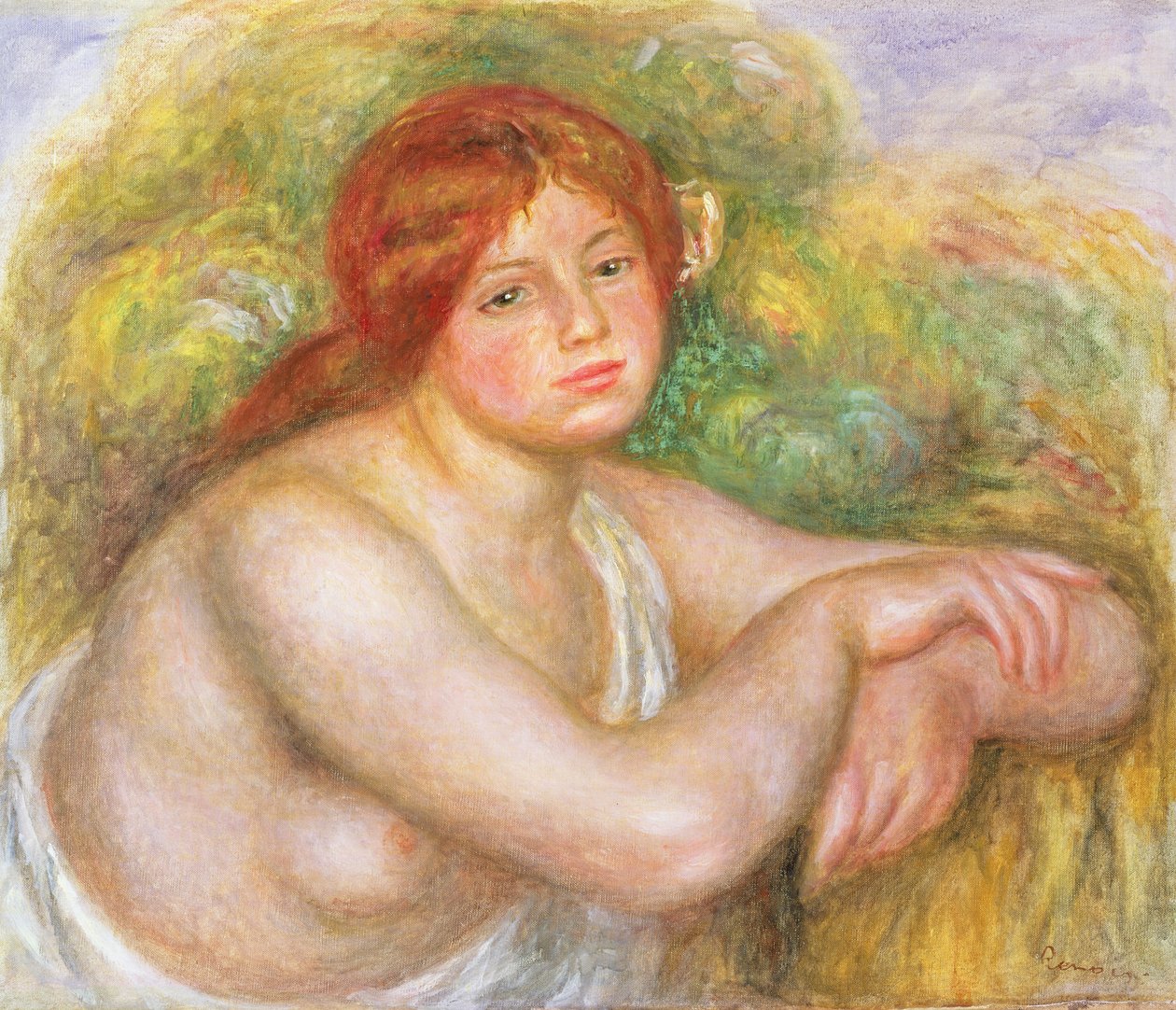 Buste van naakte, 1909 door Pierre Auguste Renoir