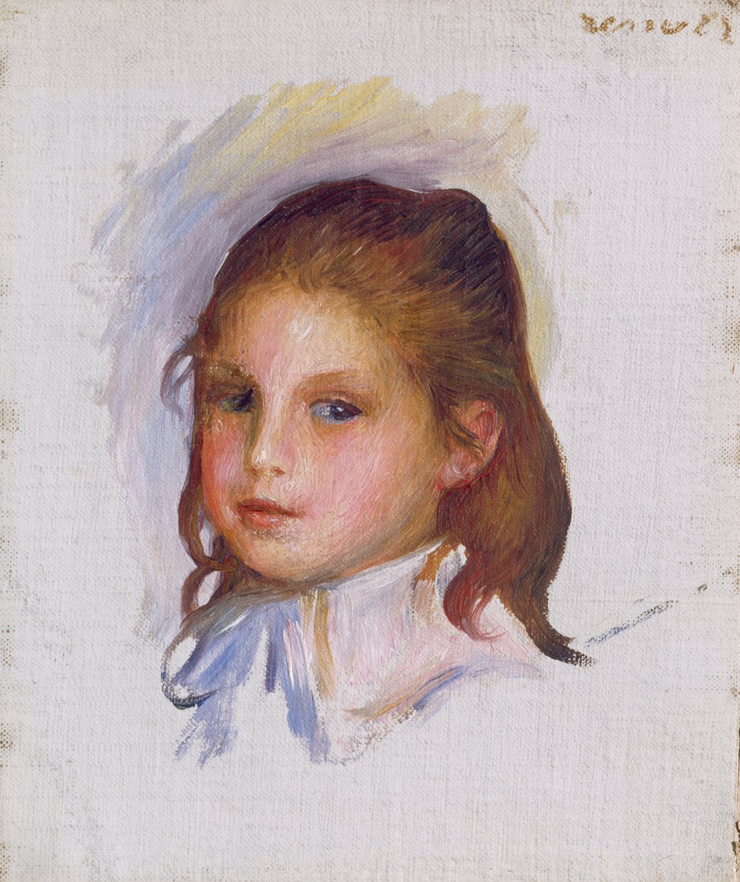 Kind met bruin haar door Pierre Auguste Renoir