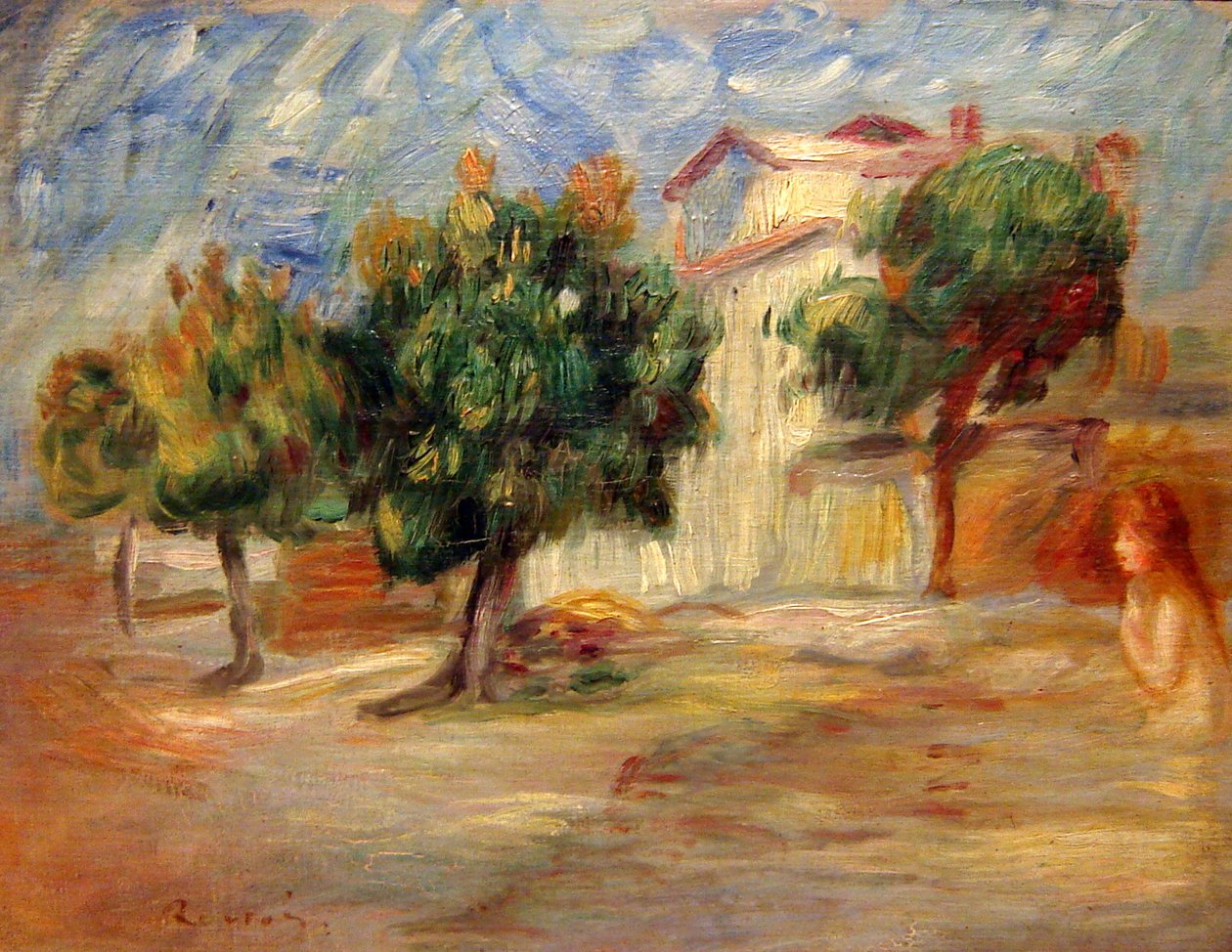 Naakt in een landschap door Pierre Auguste Renoir