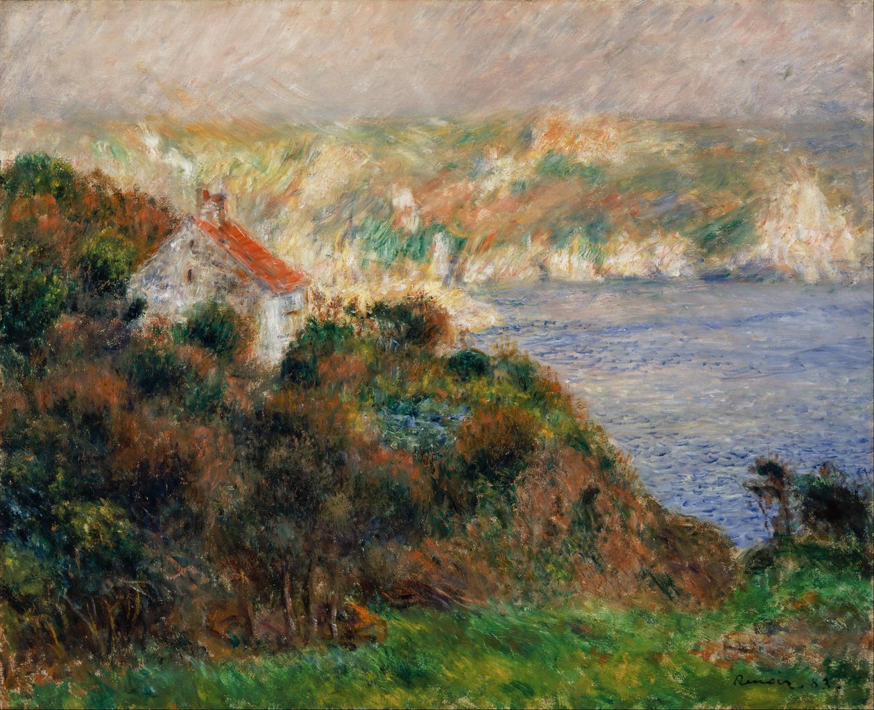 Mist op Guernsey (Brouillard à Guernsey) door Pierre Auguste Renoir