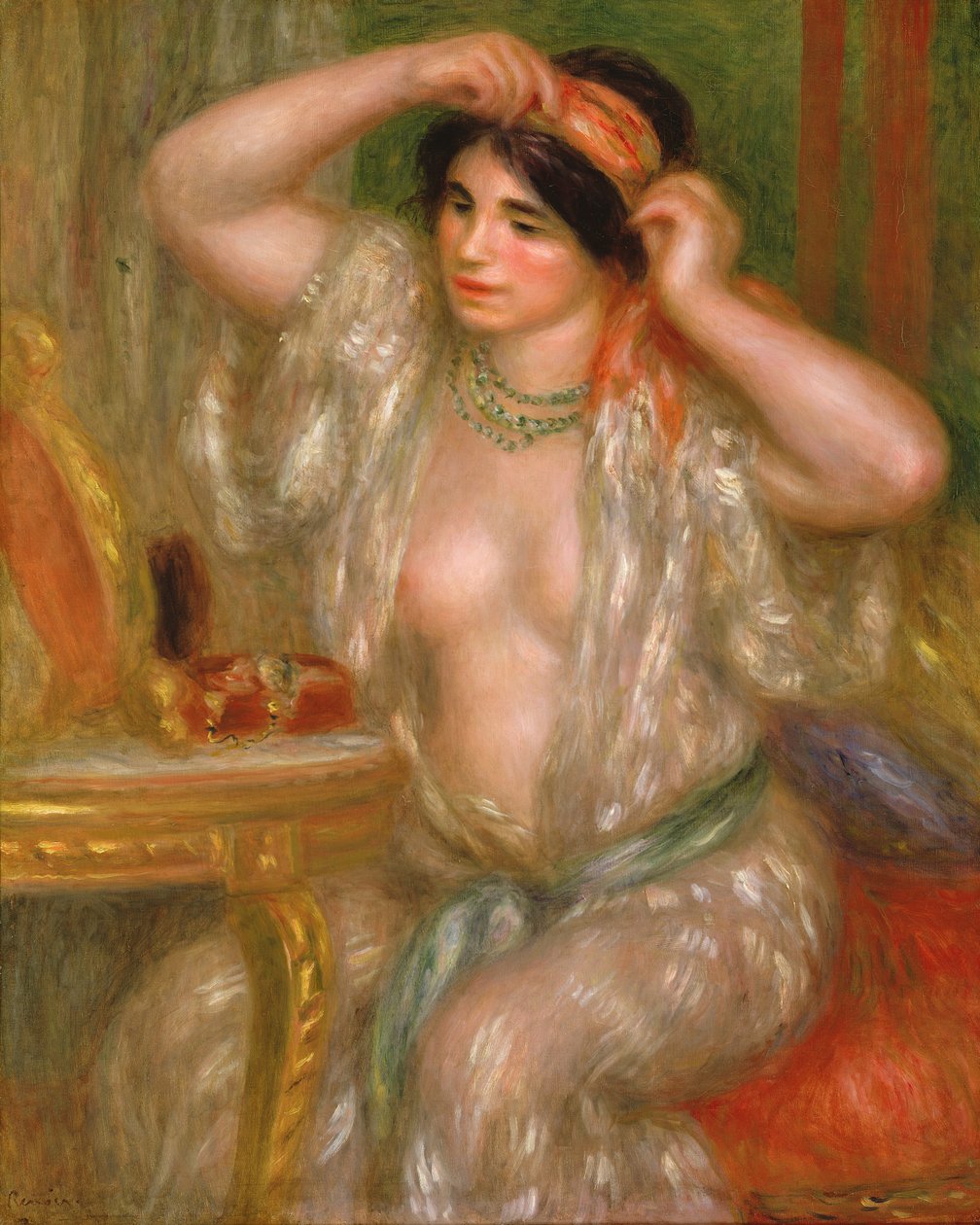 Gabrielle bij de spiegel, 1910 door Pierre Auguste Renoir