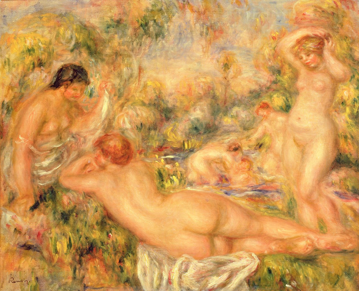 Groep baders, 1918 door Pierre Auguste Renoir