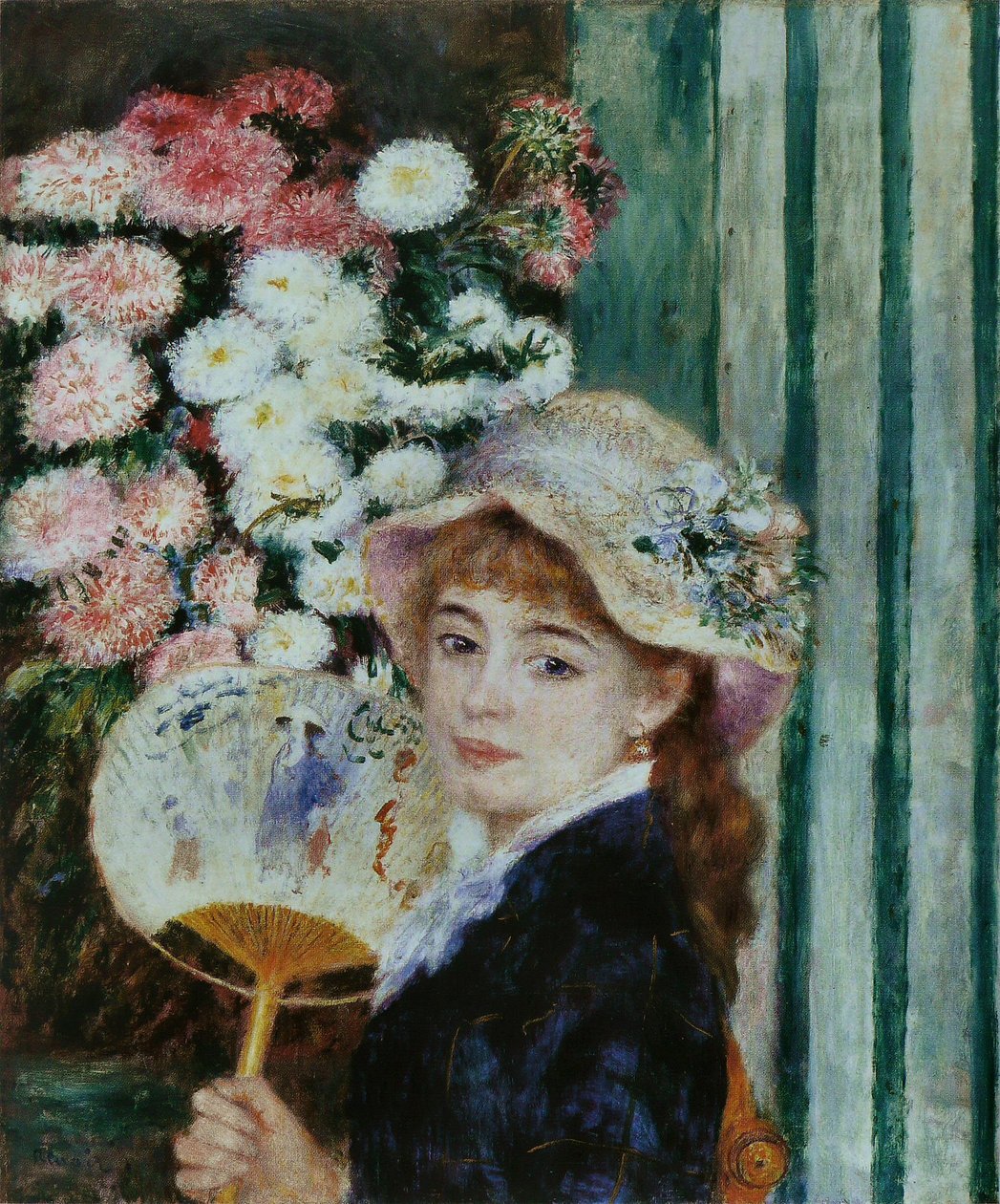 Meisje met een waaier door Pierre Auguste Renoir