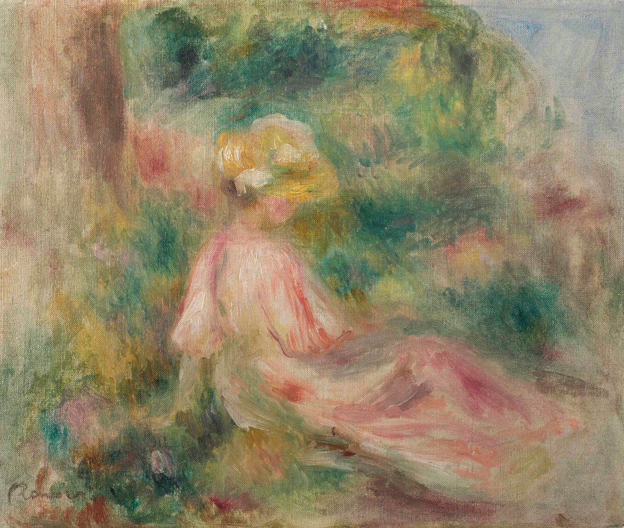 Jeune fille dans un pré door Pierre Auguste Renoir