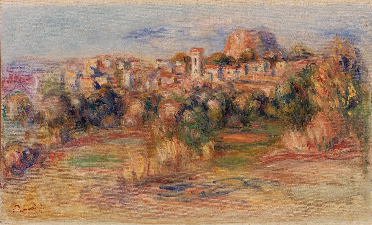 Landschap, La Gaude door Pierre Auguste Renoir
