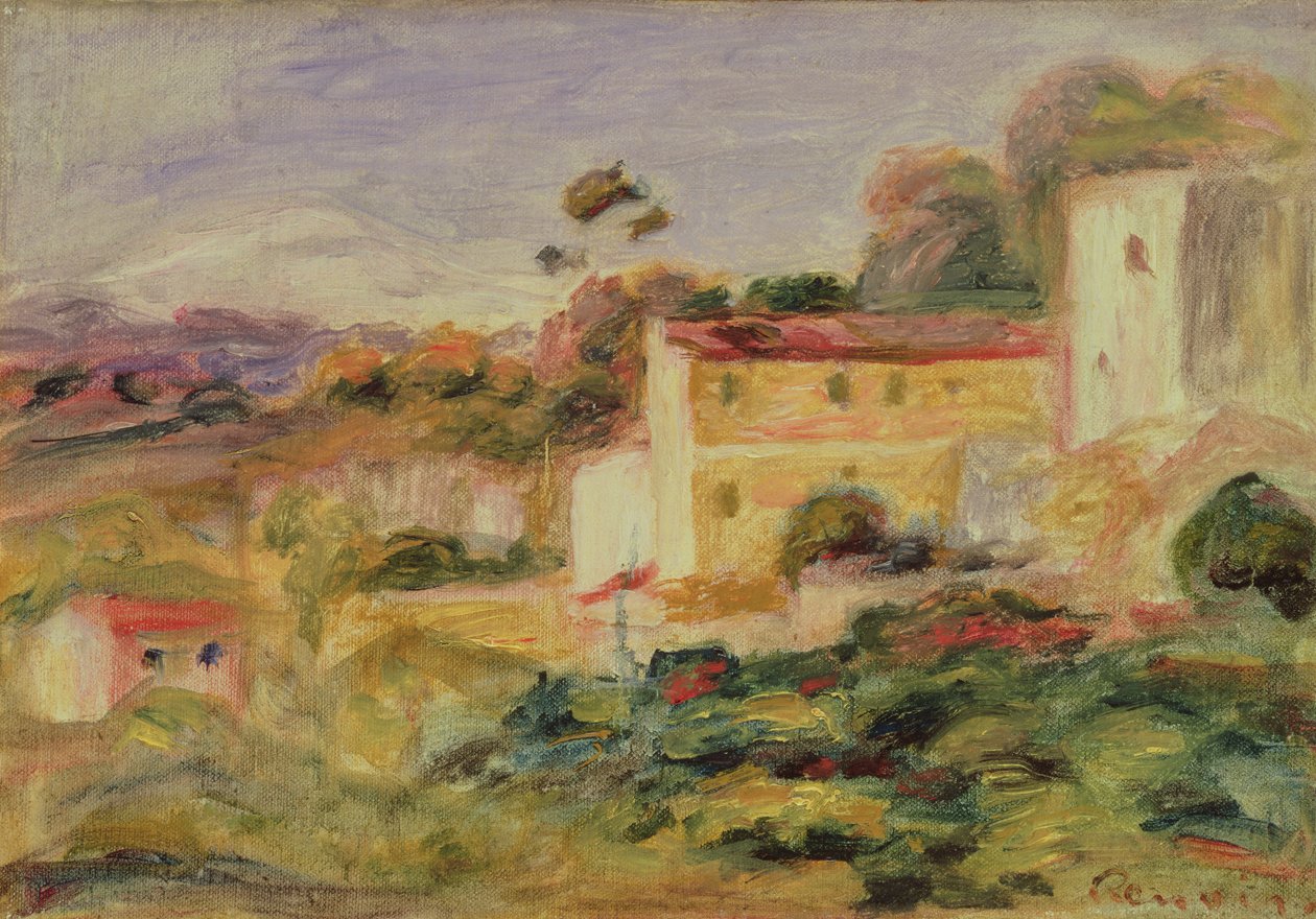 Landschap met huizen door Pierre Auguste Renoir