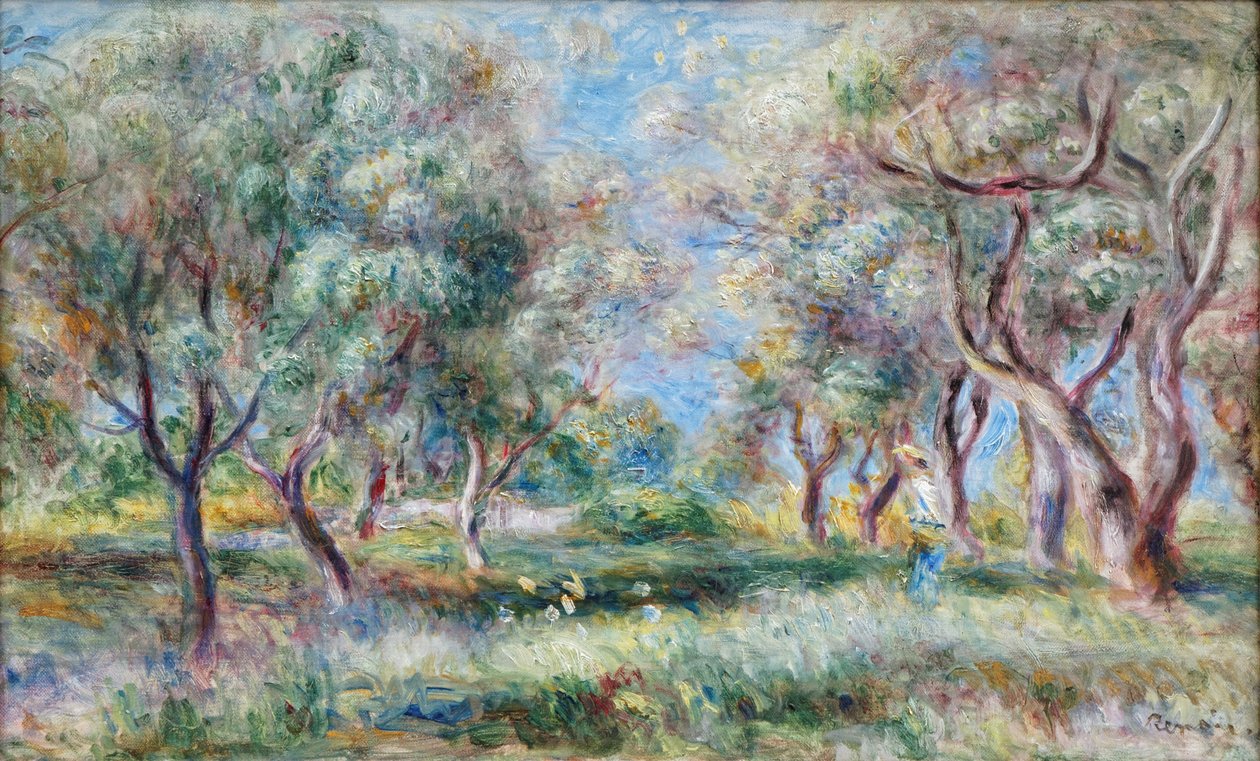 De olijfbomen van Cagnes door Pierre Auguste Renoir