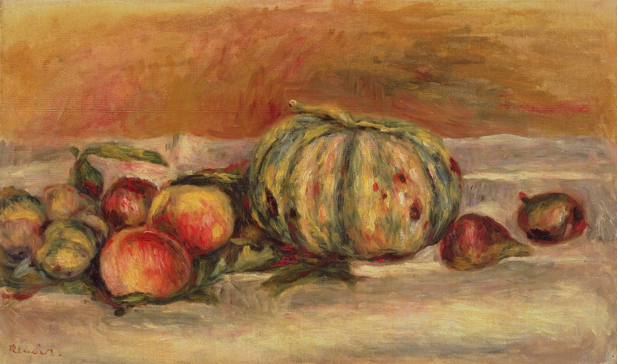 Meloen en fruit door Pierre Auguste Renoir