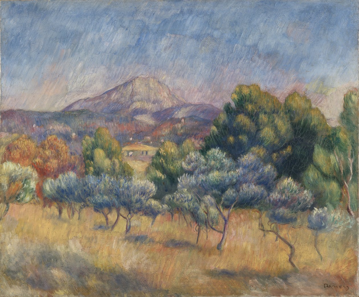 Berg Sainte-Victoire, ca. 1888-89 door Pierre Auguste Renoir
