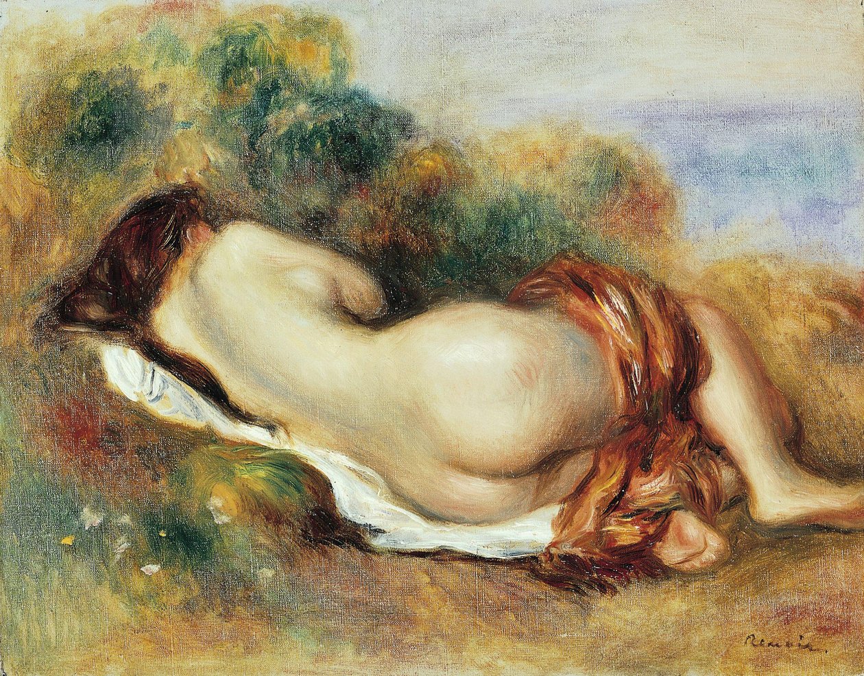 Liggend naakt door Pierre Auguste Renoir