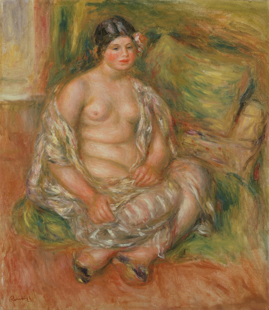 Zittende odalisk, 1918 door Pierre Auguste Renoir