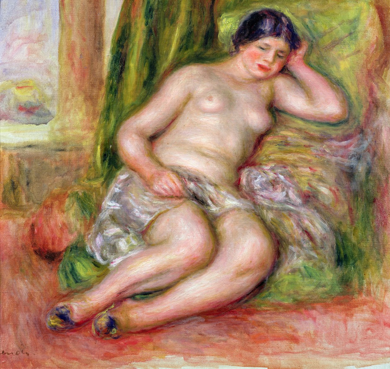 Slapende Odalisk, of Odalisk in Turkse Slippers, c.1915-17 door Pierre Auguste Renoir